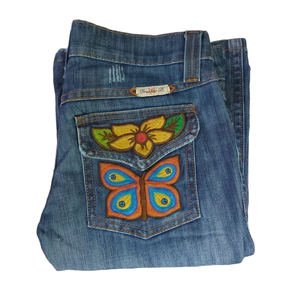 Frankie B Jean Festival Rare Butterfly Pockets